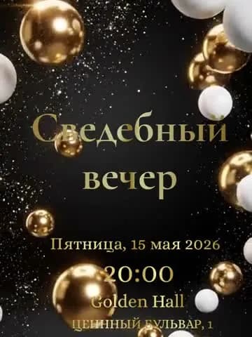 Видео-приглашение на юбилей — люкс золотой стиль